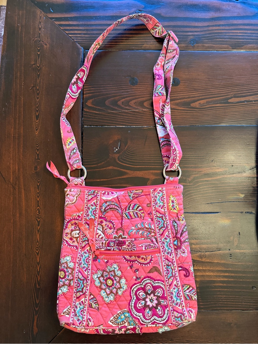 Vera Bradley Messenger Bag in the retired "Call Me Coral" pattern
